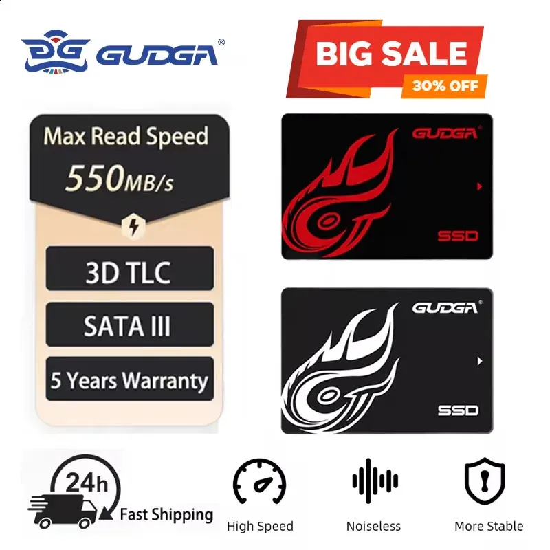 GUDGA SSD 512GB 128GB 256GB Hard Disk Drive SATA3 1TB 120GB 240GB 480GB Hdd 25 Internal Solid State For PC Laptop 240828