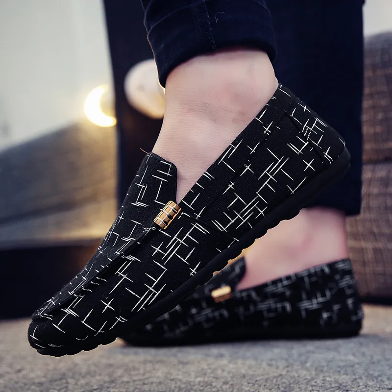 Mens Canvas White Casual Loafers Korean Style Trendy Comfortable For Spring Autumn Leisure Lazy Days Single Leg Social Shoes From Dh911783460 18.79 DHgate.Com