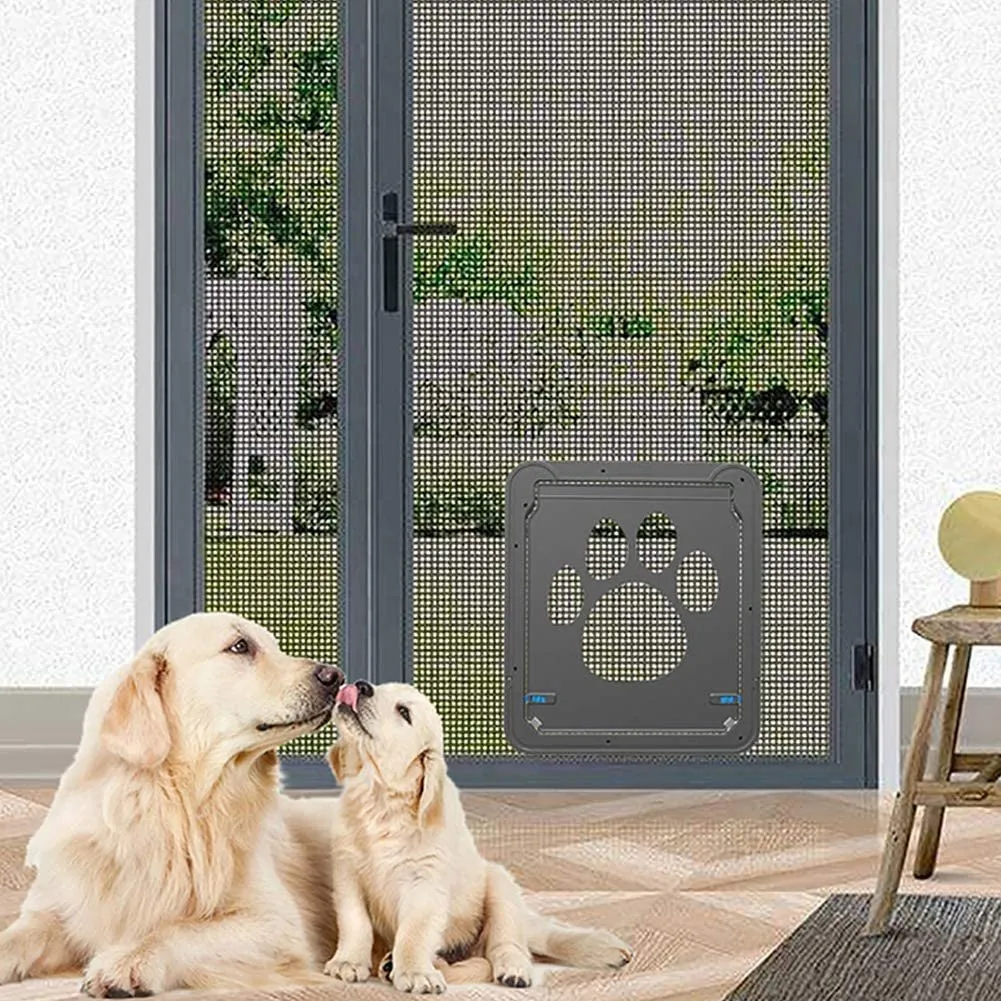 DHgate Cat Dog Door Lockable Magnetic Screen Door with Outdoor Gates Weatherproof Tunnel Easy Install Pet Door for Windows or Gardens Safety Flap Gate with Self Closing Mechanism Pet Supplies