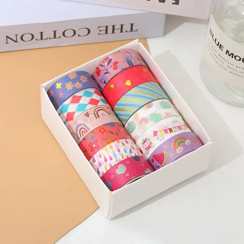 Nastro Washi Rosa - Set 12 Rotoli Da 3m, Larghezze Multiple, Per DIY E Decorazione - Foto 3