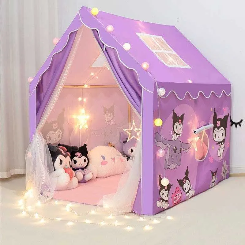 Purple Kuromi Princess Play Tent for Kids Indoor Playhouse with