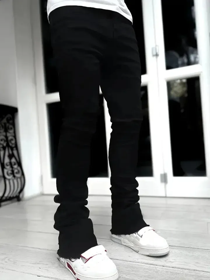 mens black flared dress pants Men's Black Pleated Front Dress Pants