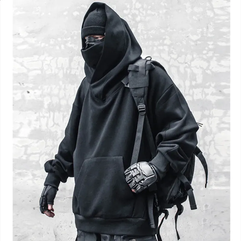 Techwear Ninja Hoodie: Premium Hip Hop Sweatshirt with Scarf