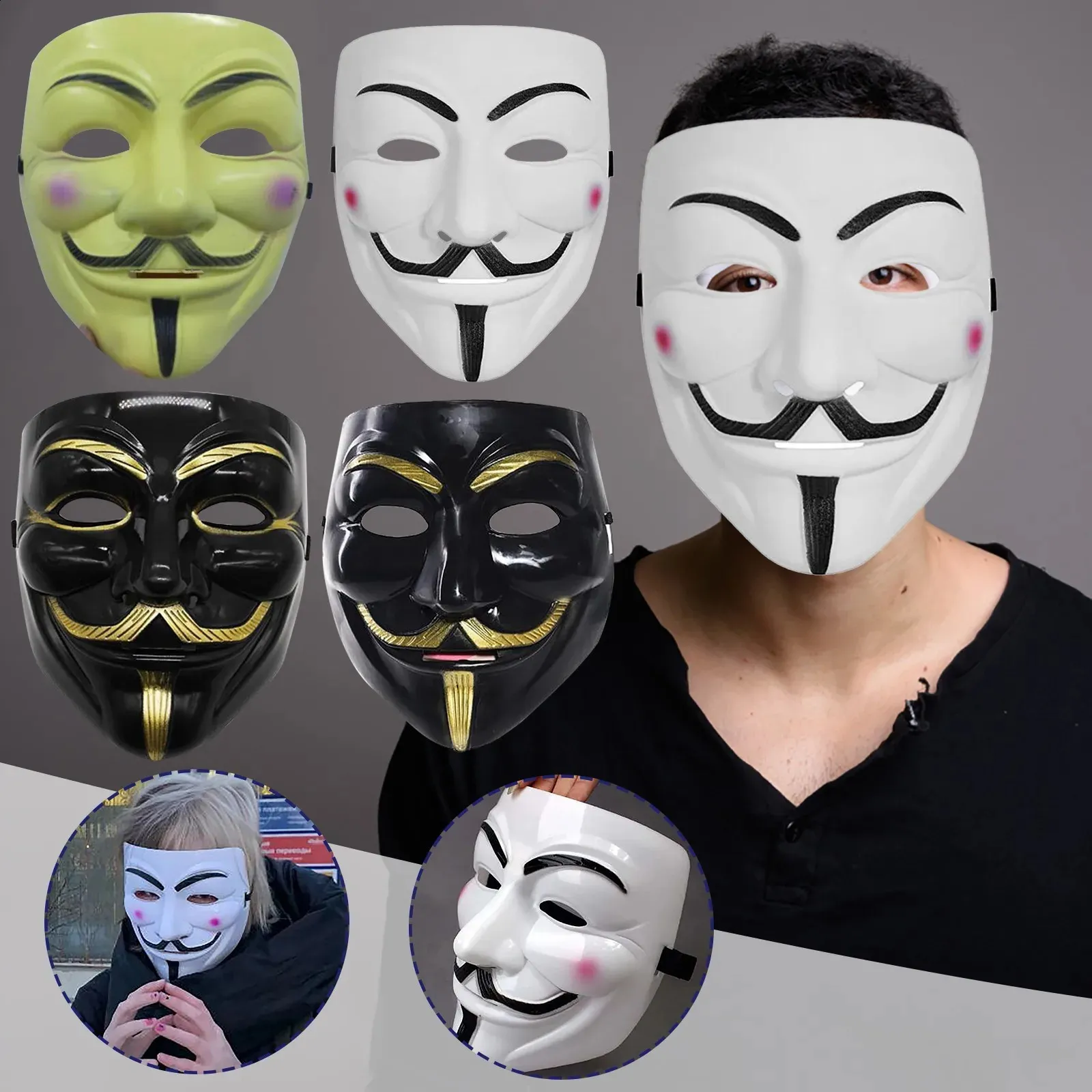 Gxlaihly Hacker Aschera V Per Vendetta Aschera,4 Pezzi V Per Vendetta