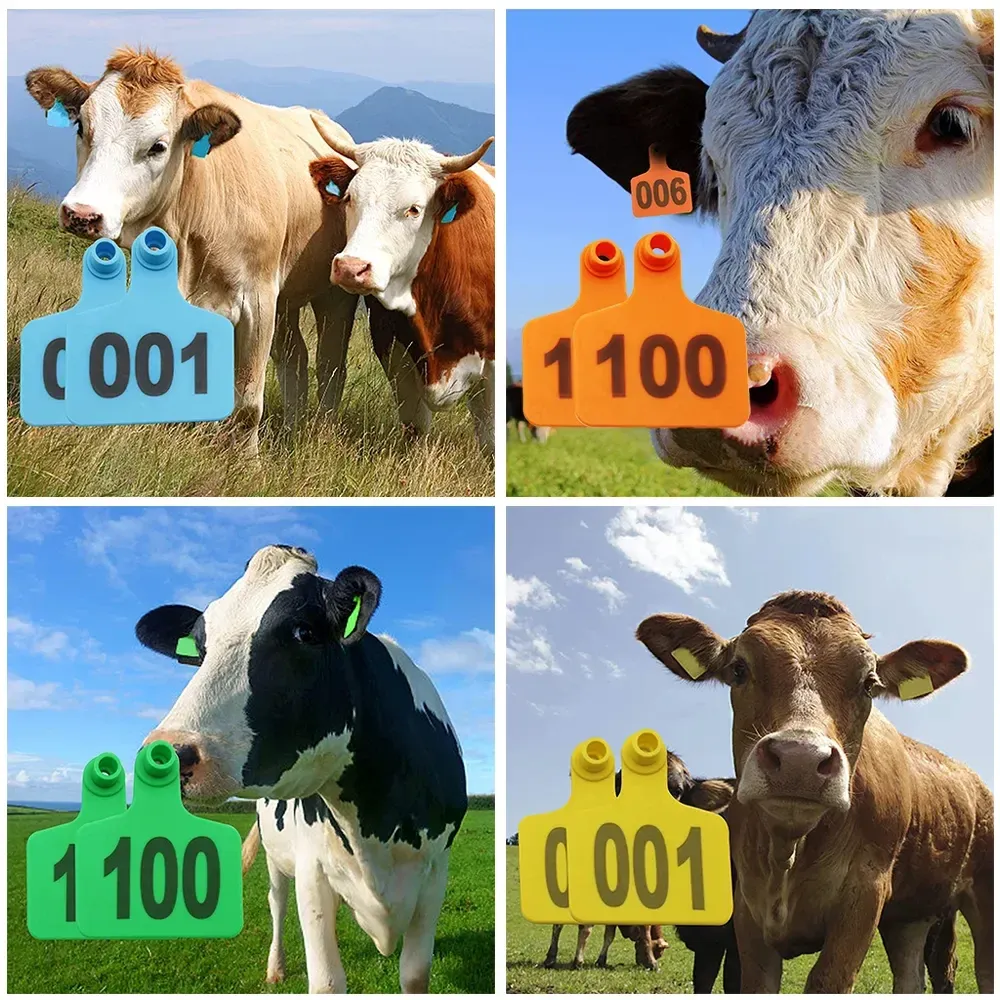 Livestock Ear Tag Kit - 1-100 Numbered Cattle Ear Tags, Applicator ...
