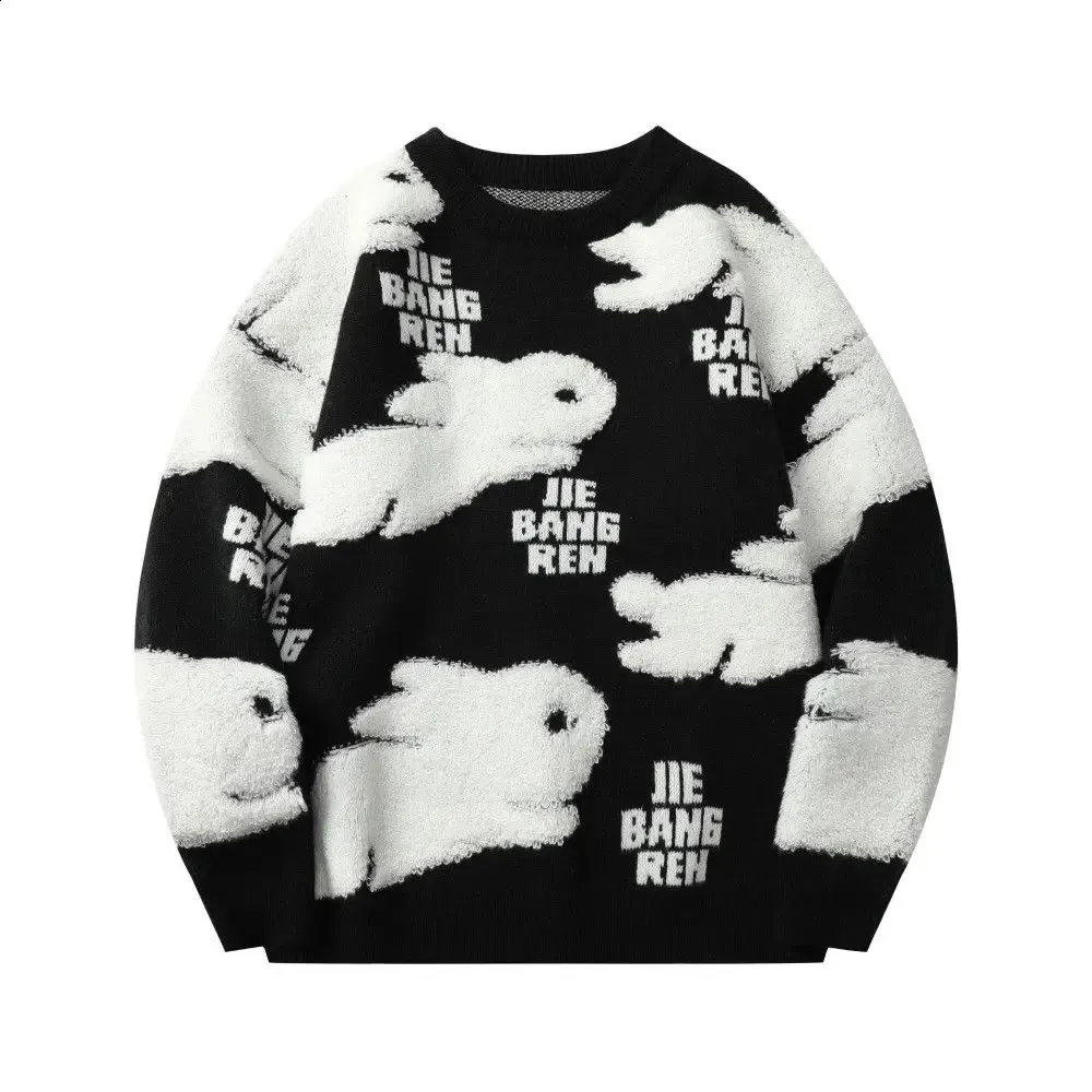 さらに100円引き◆MMLG◆RUN RABBIT SWEAT Harajuku Red Rabbit sweaters and jackets for Couples - Loose