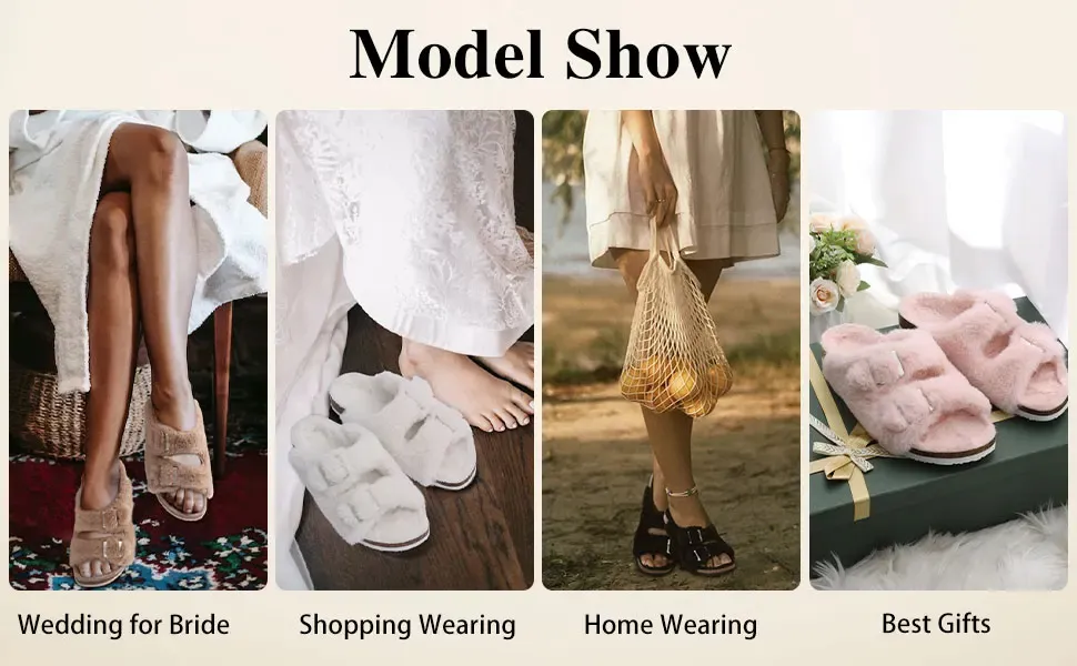 Saboți de blană pentru bărbați, Comwarm, cu branțuri pufoase din plută, pantofi de iarnă, din piele întoarsă, alunecare pe pantofi de cartofi_voghion.com