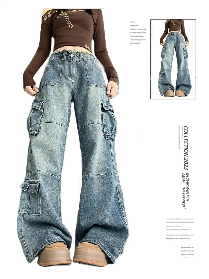 Vanessa Baggy Jeans Dames - Vintage wijde denim broek
