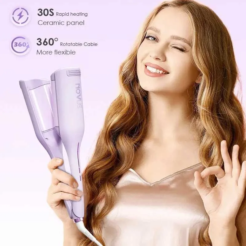 Deep Wave Curler 36mm Ceramic Curling Iron with Adjustable Temperature Anti Scalding Ionic Hair Curler for Salon and Home Use 2024 Collection