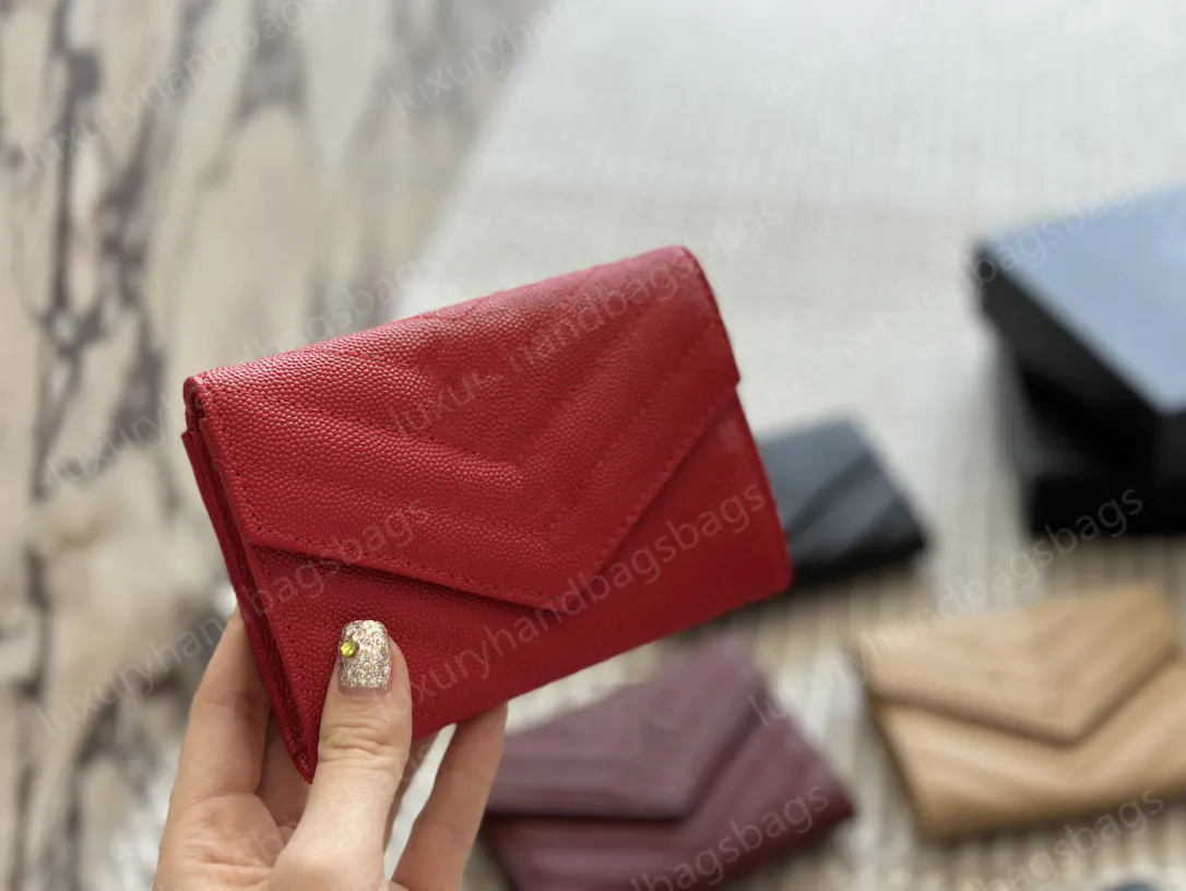 DHgate Womens Designer Leather Wallet with Coin Purse and Card Holder Luxury Flap Coin Purses Cardholder Wallet Porte Monnaie Designer Woman Handbags Mens Purse 14cm WYG Bags Luggage Accessories