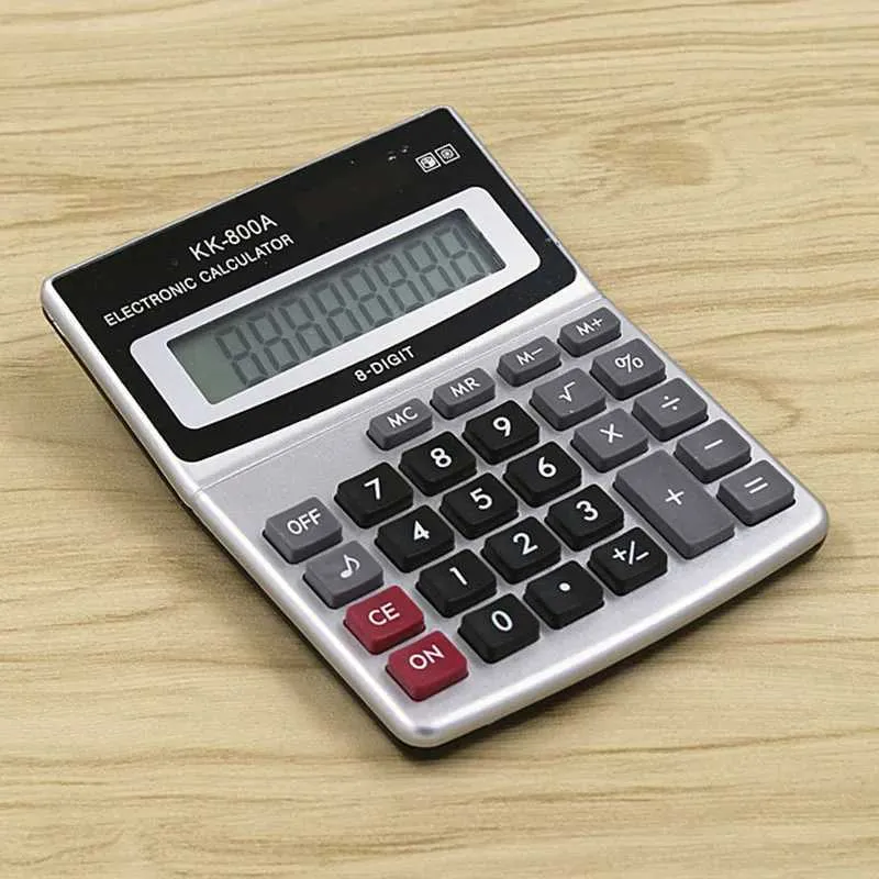 wholesale KK-800A Metal Desktop Large Font Wide Calculator 8 Commercial Computer Office Supplies Store M240831