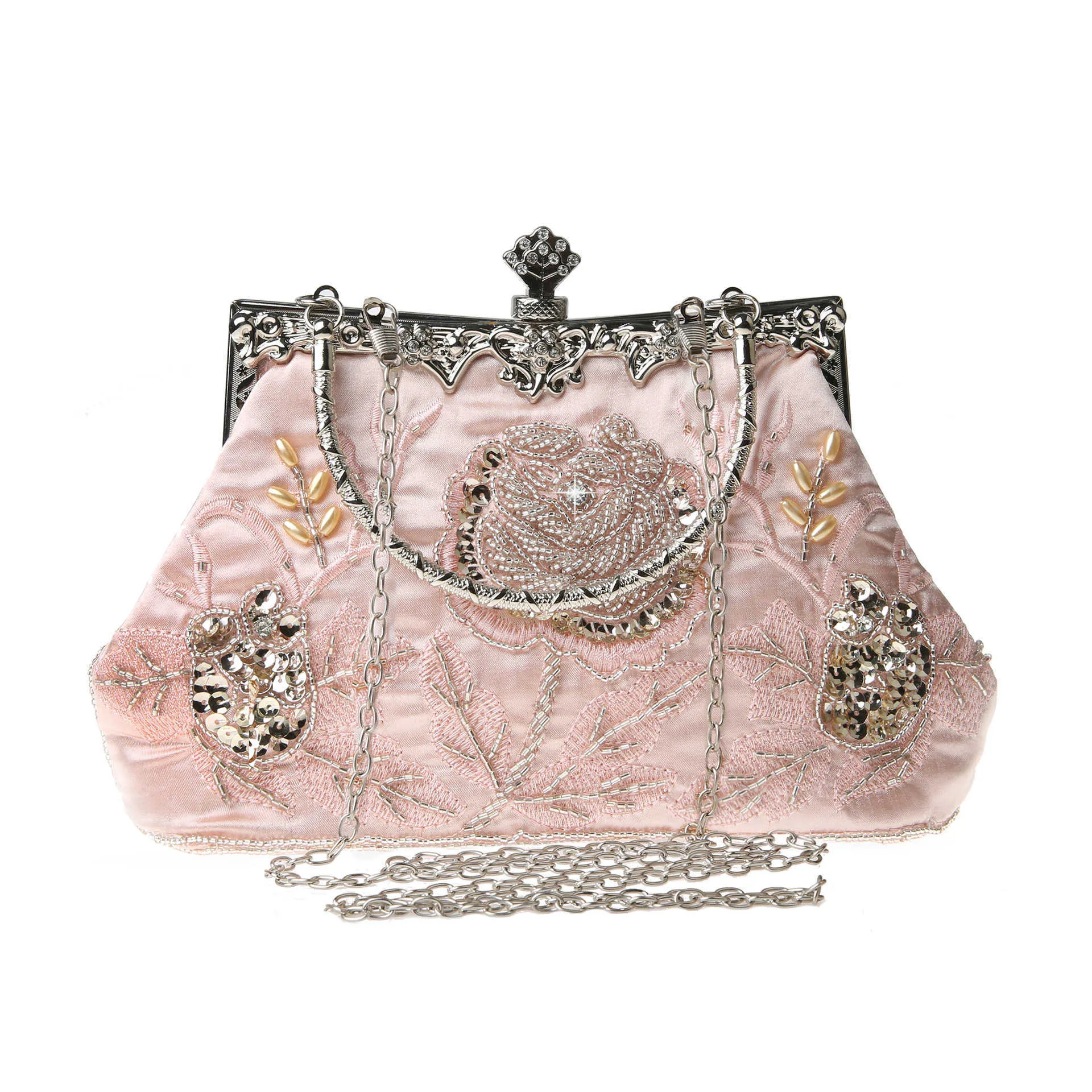 Vintage Beaded Embroidered Evening Pink Shoulder Purse Handmade Multicolor Lady Clutch For Weddings And Special Occasions 240831 From Nxywholesale 28.64 DHgate.Com