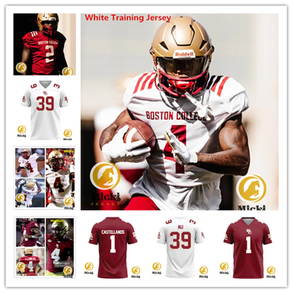 Thomas Castellanos Boston College Eagles Football Jersey George Rooks Logan Taylor Jaedn Skeete Datrell Jones 88 Kamari Morales Boston College Jerseys 88.15 DHgate