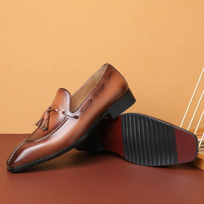 Men's Leather Slip-On Dress Shoes Casual Office Party Shoes with Rubber  Outsole from Dhgate Casual Shoes - price 126.65