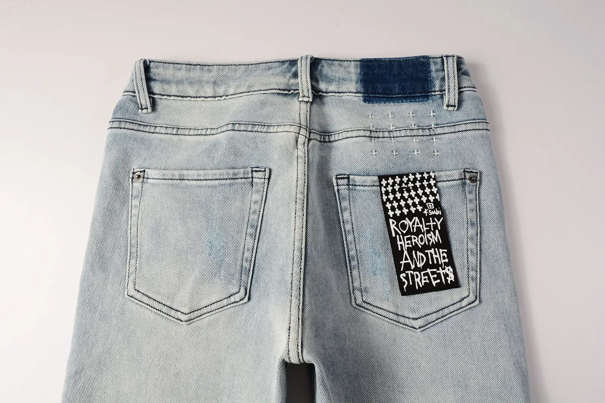 Kubi Mens Designer Skinny Jeans With Distressed Ripped Kubi Mens Designer Skinny Jeans With Distressed Ripped