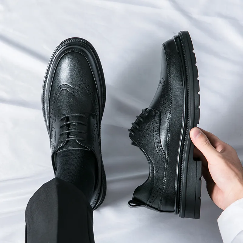 Men's Leather Dress Shoes Lace-Up Oxfords Casual Formal Office Shoes Black  Brown from Dhgate Casual Shoes - price 120.61