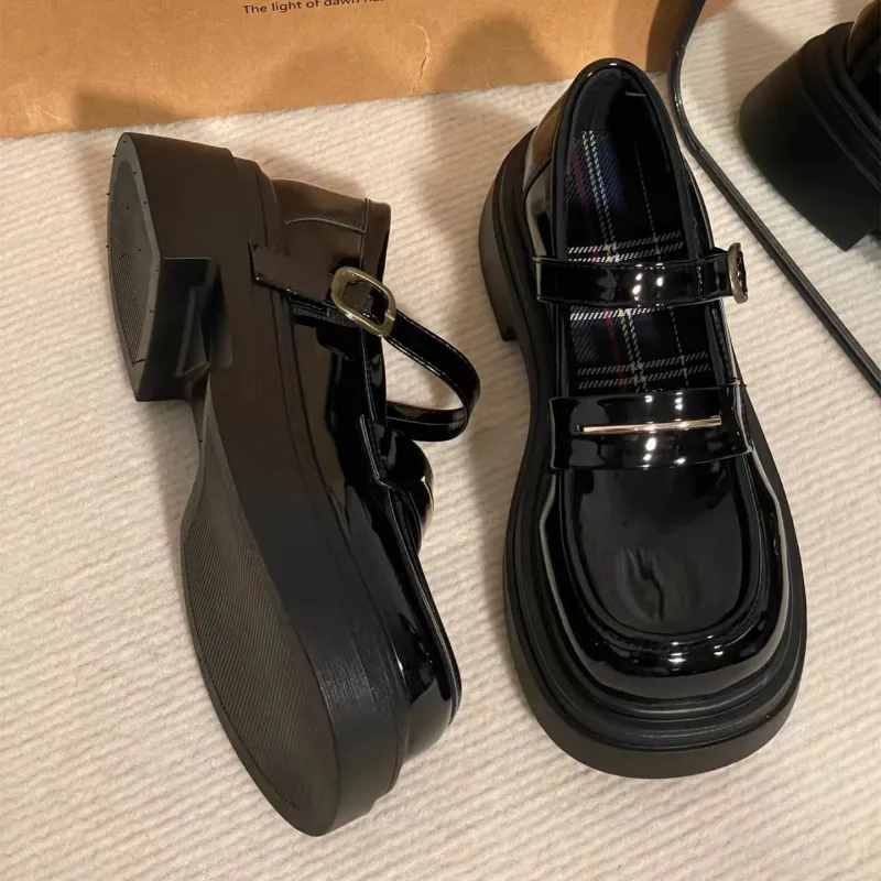 Save Big on Bulk Ankle Strap Leather Pumps Women's Patent Leather Platform  Mary Jane Loafers With Ankle Strap Thick Sole, Party Pumps, 2024 Fashion