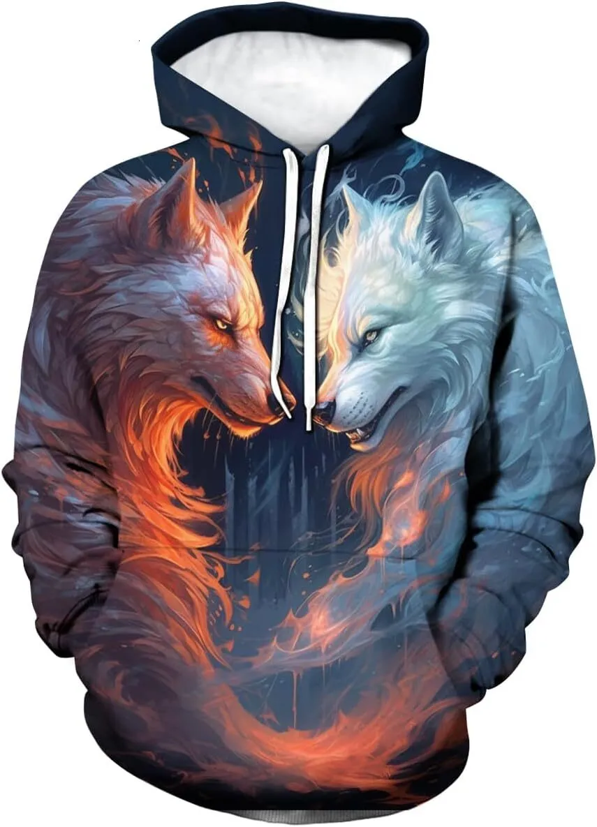 Mens 3D Printed Wolf Hoodie Fashionable Novelty Wolf Sweatshirt With Long Sleeves From Cloch shopping Vendor 18.13 DHgate.Com