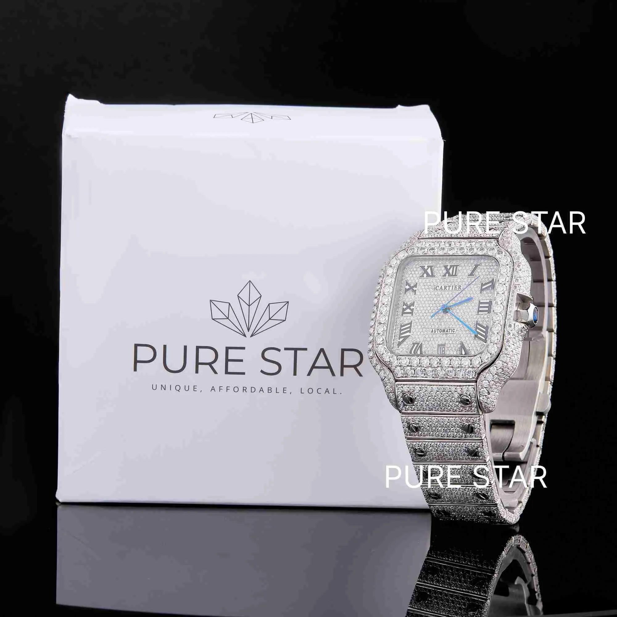 Montre De Style De Luxe Avec Diamants Simulés, Montée En Poignet