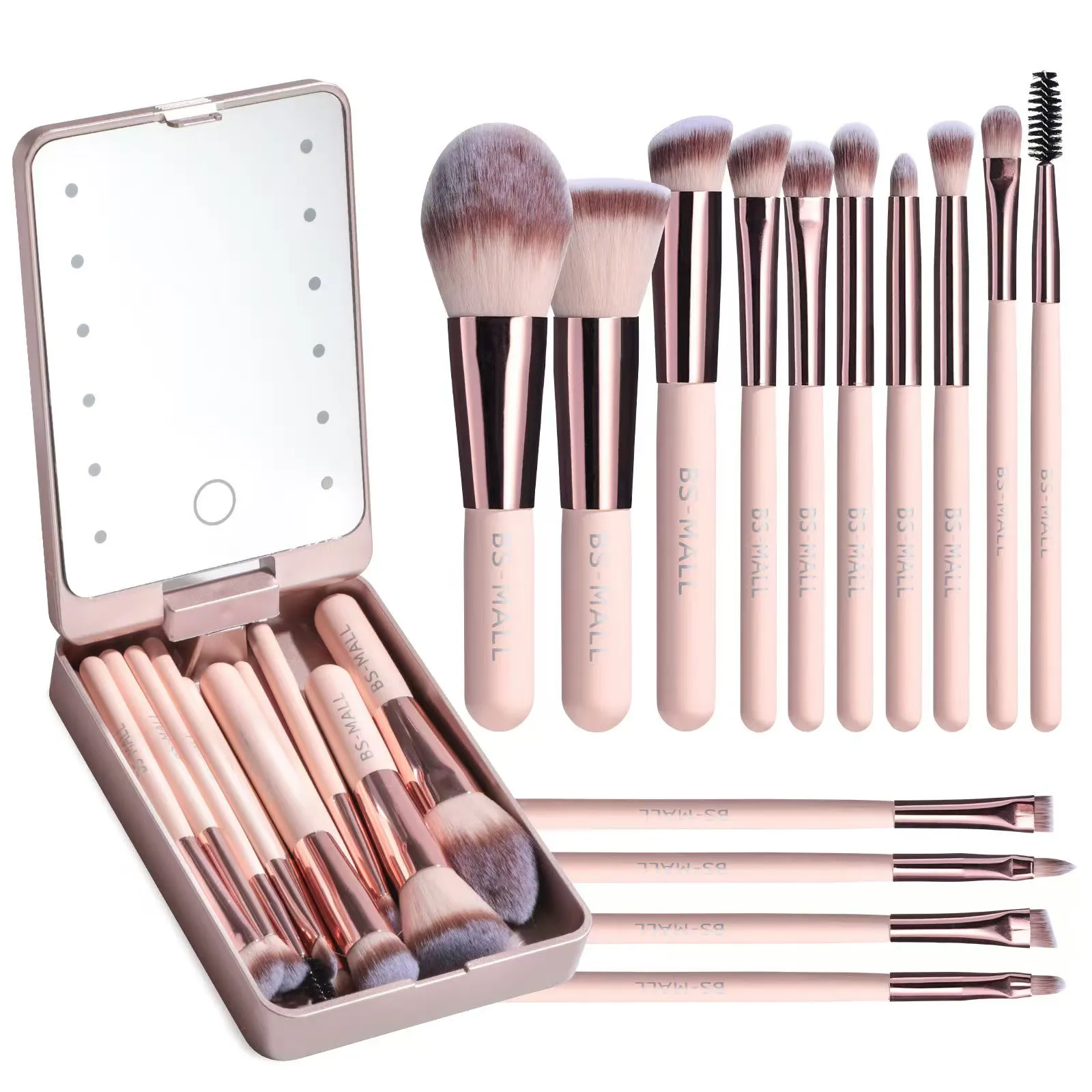 Travel Makeup Brush Set Foundation Powder Concealers Eye Shadows