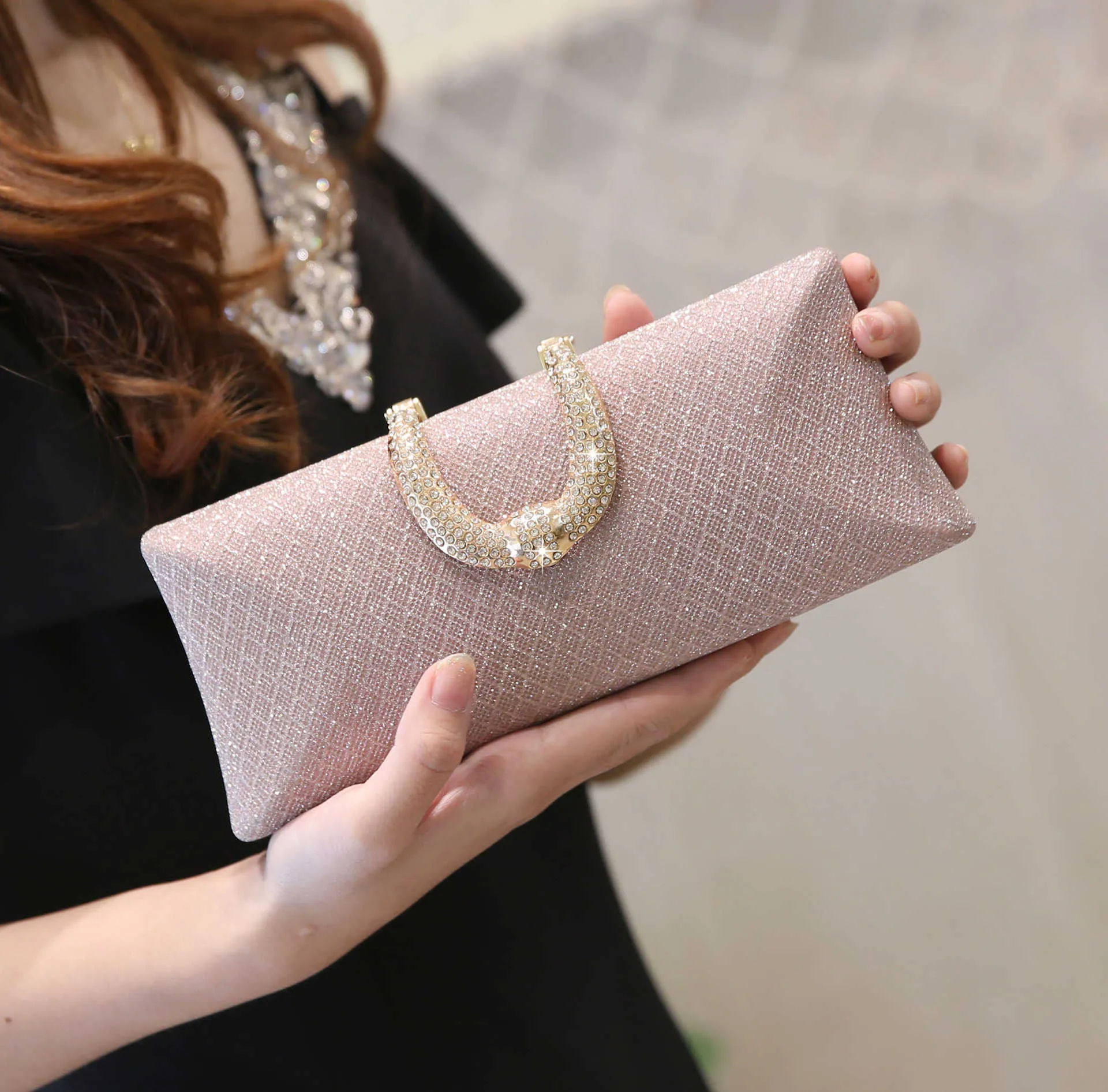 Chic Long Clutch Pink Evening Clutch Purse For Women Small Square Fine Flash Handbag With Fashionable Leisure Style And Wallet 240831 From Nxywholesale 27.16 DHgate.Com