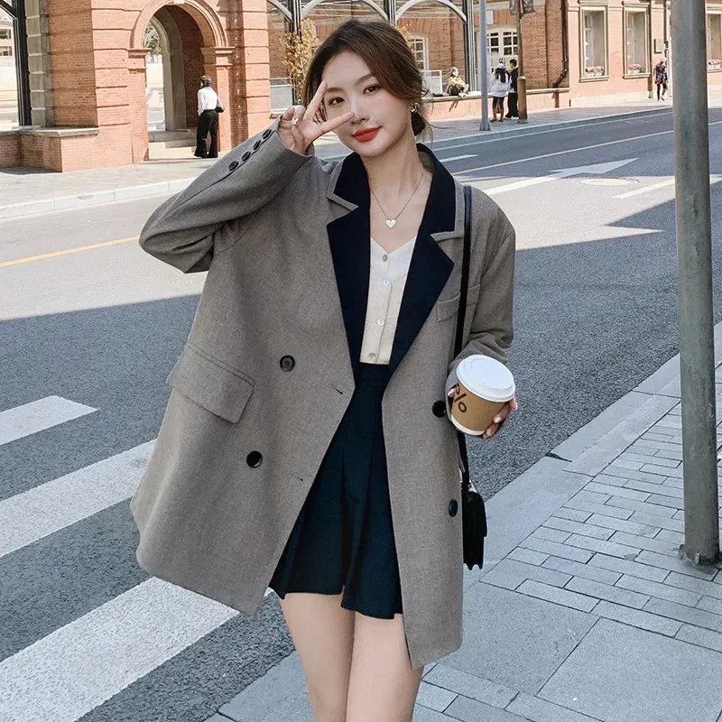 Women's Slimming Double Row Lapel Suit Jacket