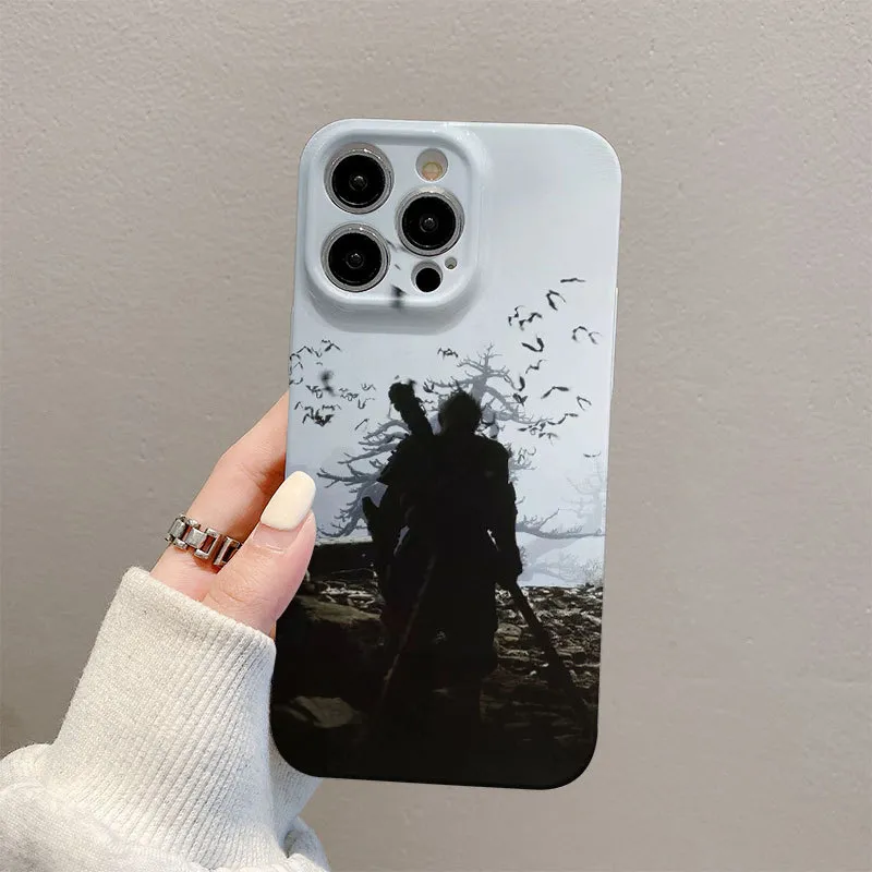 phone case with built in wallet Rayna Chrome Crossbody Phone Case in Black/Pewter | iPhone 15 Pro