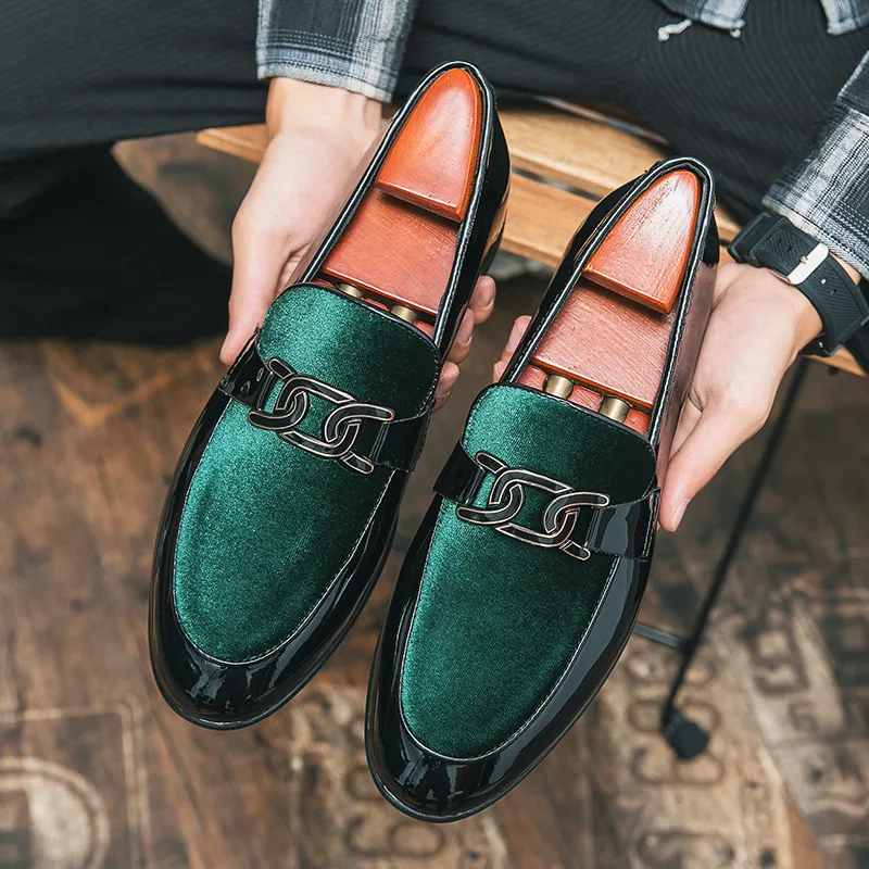green emerald velvet dress Men's Velvet Loafers Hunter Green 7.5 main image 1