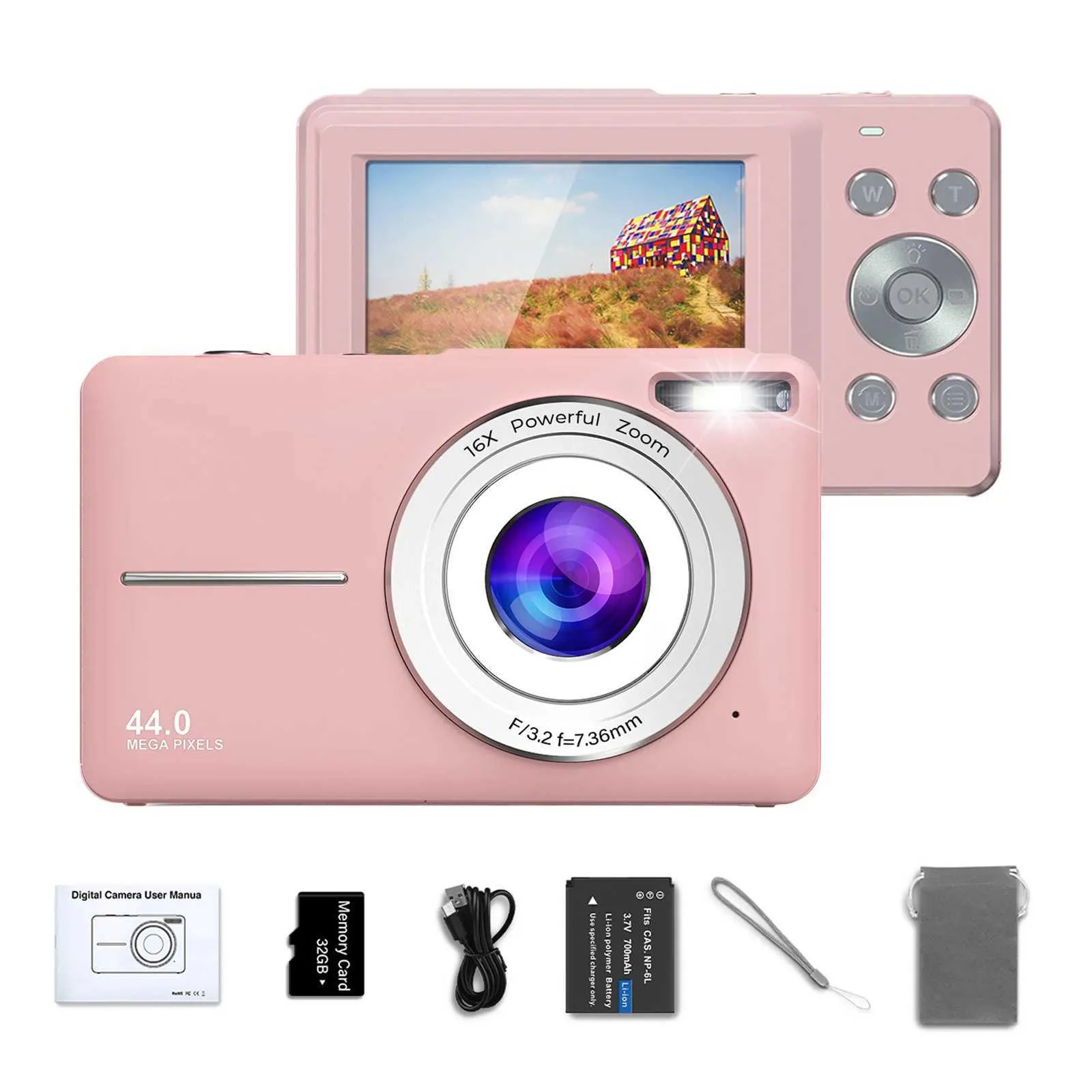 WAKERUG Digital Camera, 1080P HD 44MP Kids Digital Camera, Mini - View #7