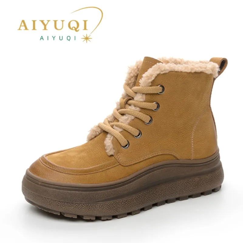 Woobling Bottes D'Hiver Pour Hommes Doublées En Peluche Chaussures Chaudes Fausse Fourrure Bottes De Neige Antidérapantes Randonnée Travail Bleu 9.5