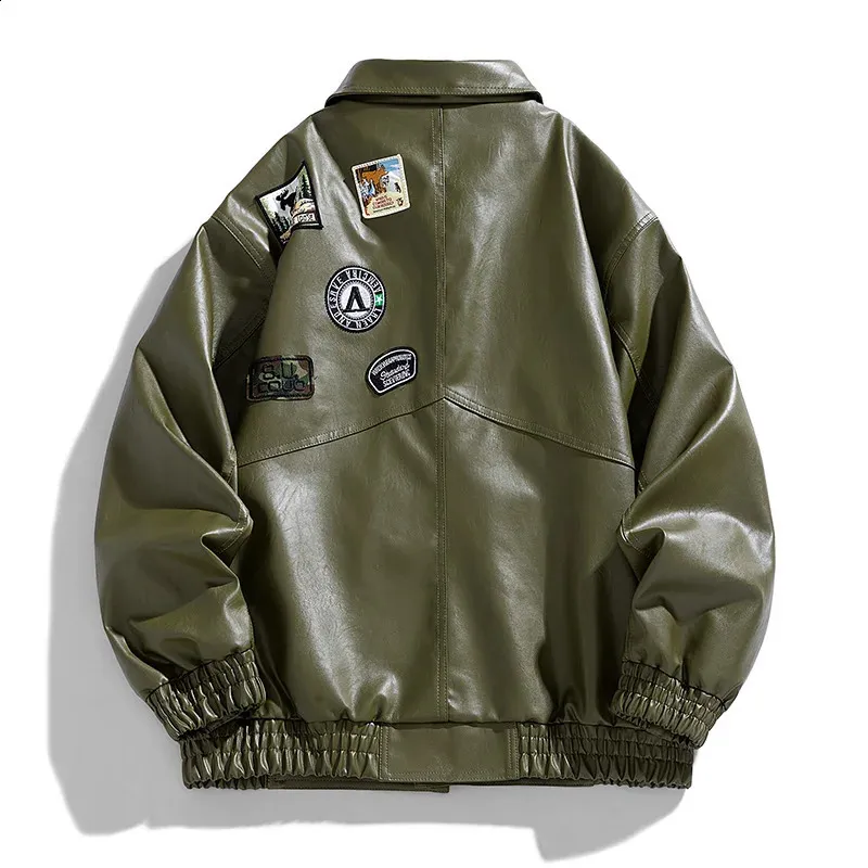 Premium Embroidered Leather Jacket for Men - Single Breasted