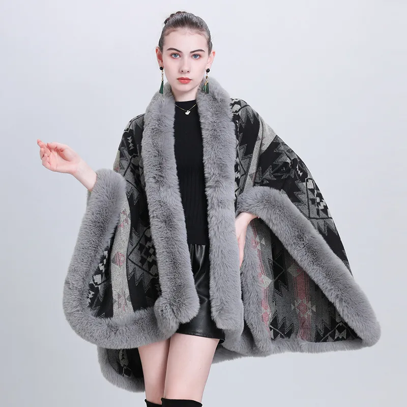 Save Big on Bulk Fur Scarf Shawl Fur Shawl For Women Elegant Jacquard Cape  Shawl With Soft Faux Fur Collar, Warm Winter Shawl For Stylish Comfort