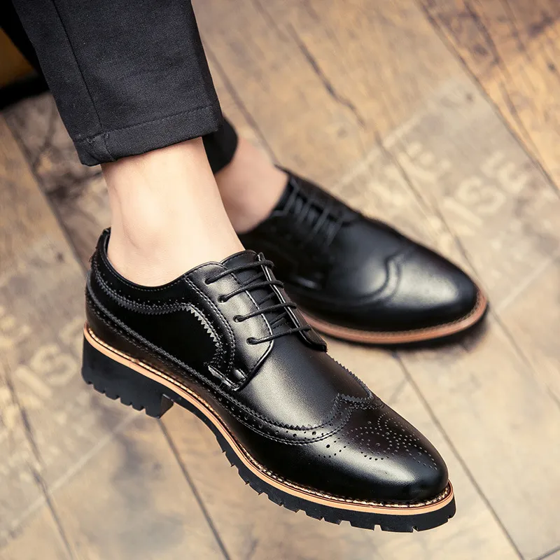 Men's Leather Dress Shoes Lace-Up Brogue Shoes with Rubber Outsole for  Business and Casual Wear from Dhgate Dress Shoes - price 32.43