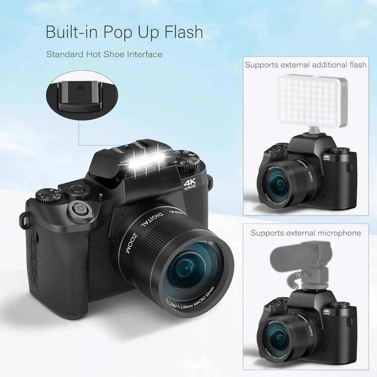 Camcorder Cheap Dslr Cameras For Streaming 4K Vlogging