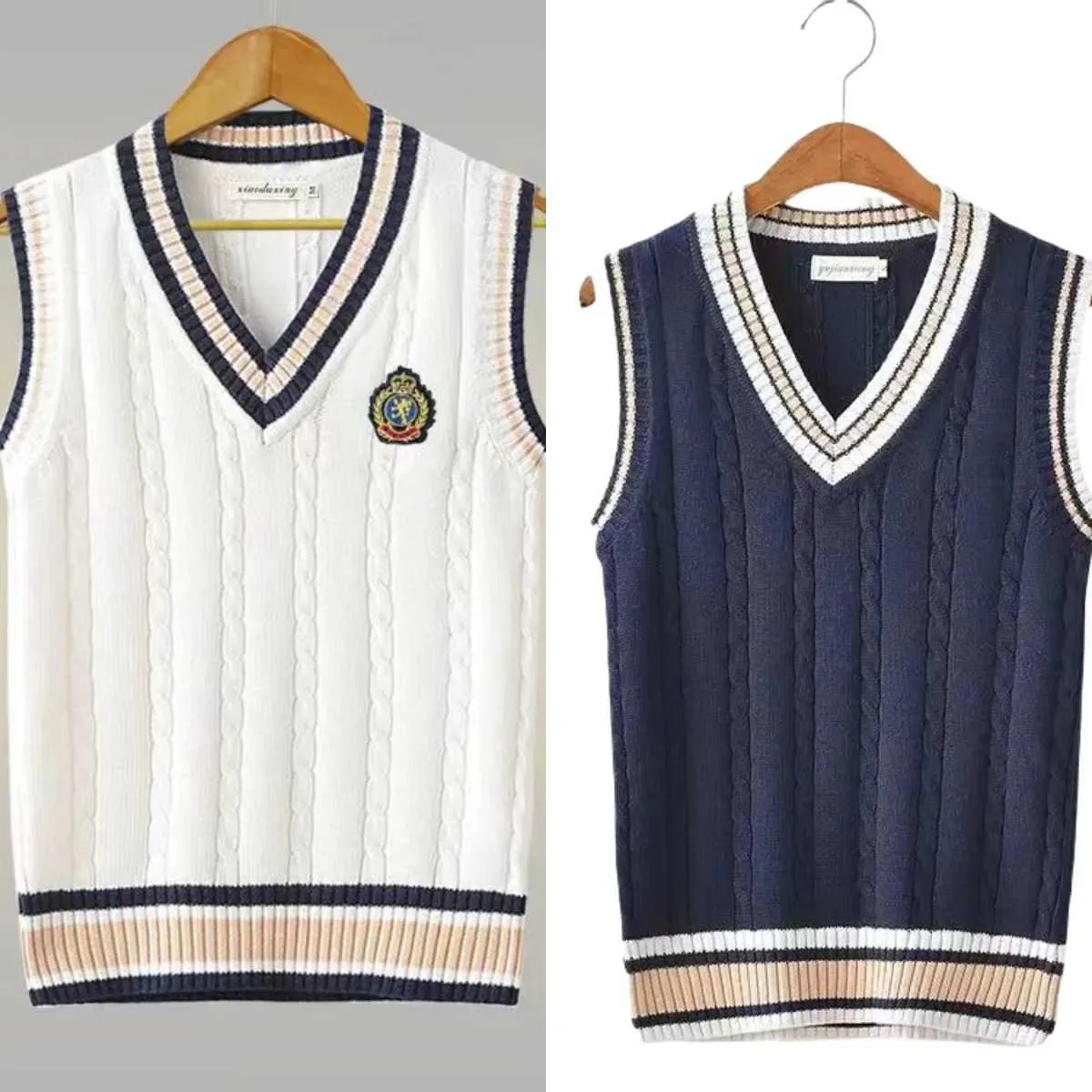 Women's Sleeveless V-Neck Knitted Knitted Vest For Casual Spring And Autumn Wear - Girls' Pullover Tank Top 210702