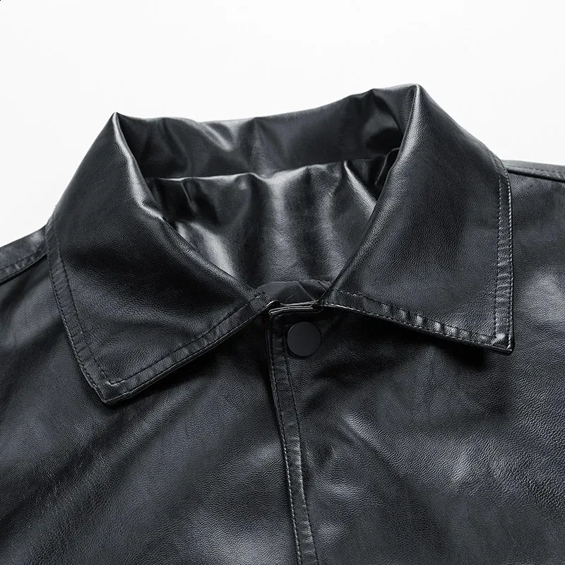 Premium Embroidered Leather Jacket for Men - Single Breasted