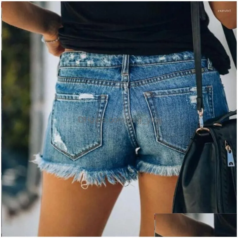 womens shorts denim women hole frayed summer girls college all-match solid younger ins prevalent high waist casual