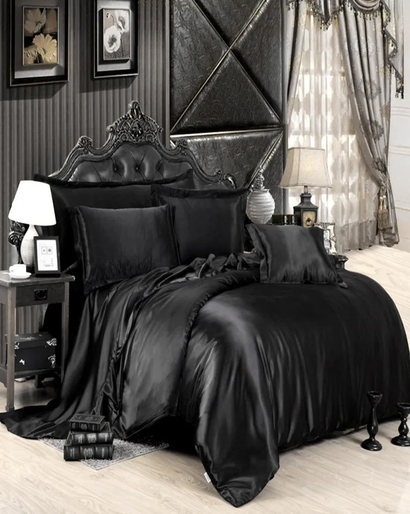 NOVO conjunto de cama de cetim consolador conjunto de cama capa de edredão lençol travesseiro capa de edredão SingleDoubleQueen Size acolchoado Cl2009204415176 Melhor qualidade