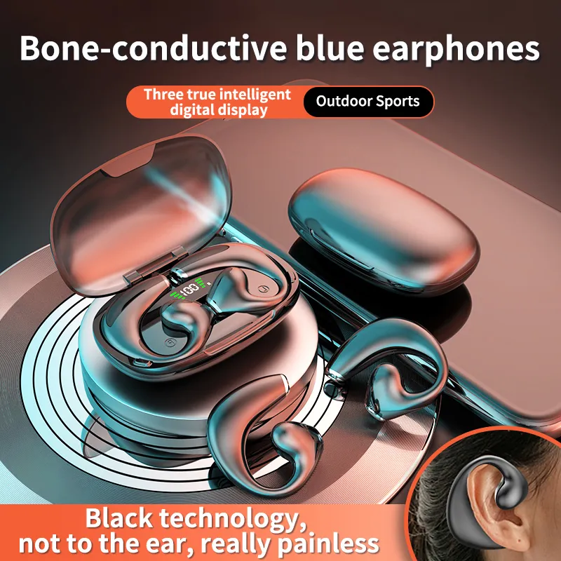 JR02 TWS BT5.3 True Wireless hörlurar headset öronskydd LCD Digital vattentät brusreducering trådlös hörlur