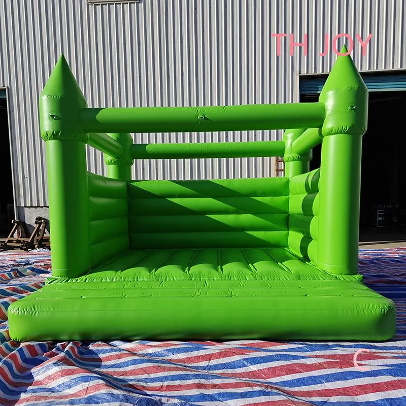 Zajęcia na świeżym powietrzu 4,5x4,5 m (15x15 stóp) Pełne nadmuchiwane PCV Bolek Bolek komercyjny Green Chrirstmas Bouncy Caslte Party Moonwalk House dla dorosłych i dzieci