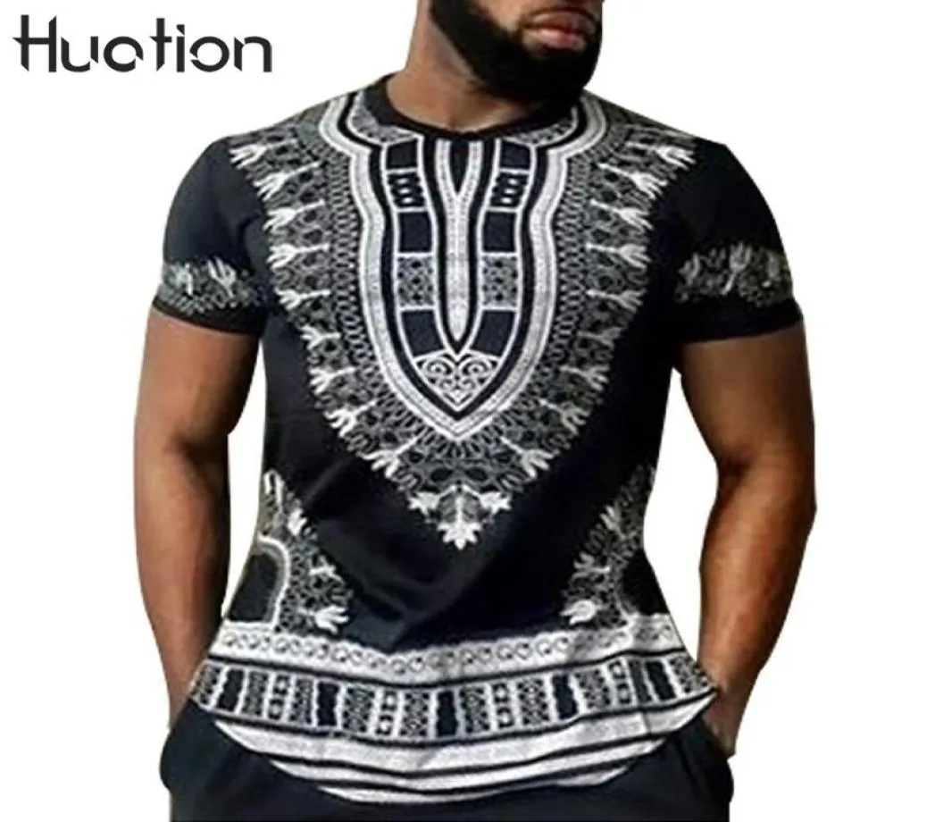 Modedesign afrikanische traditionelle bedruckte Baumwoll-Dashiki-T-Shirts für Unisex Tribal Oneck Ethnic Succunct Hippie Men Tshirt6108194