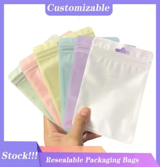 100pcs Resealable Packaging Bags Candy Coffee Beans 차 말린 꽃 포장 Alu5716040을위한 명확한 창문이있는 작은 mylar 비닐 봉지