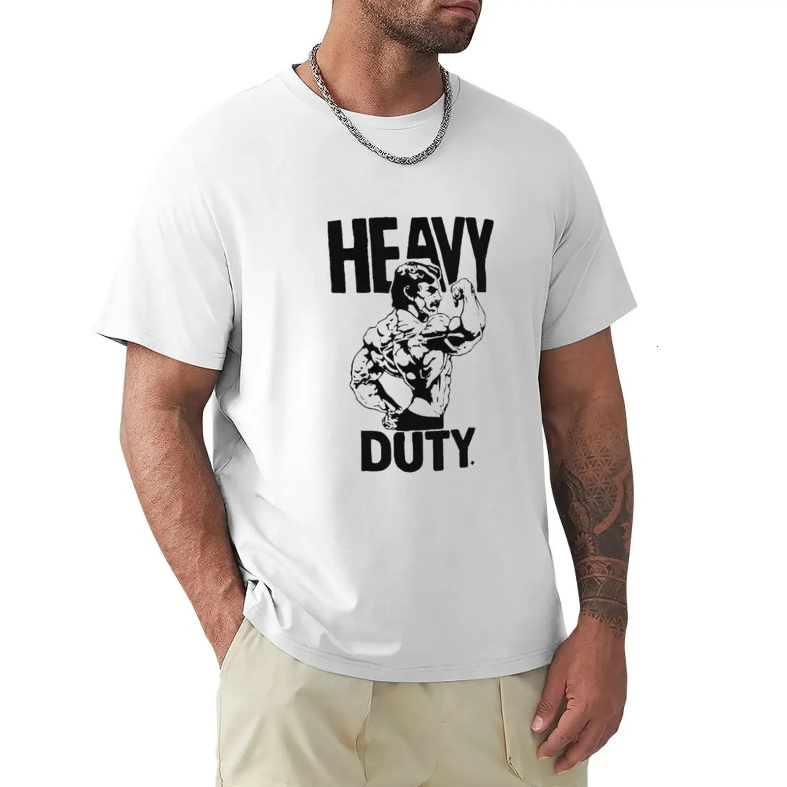 Mike Mentzer Heavy Duty Camiseta lisa preta camisetas roupas masculinas 240220