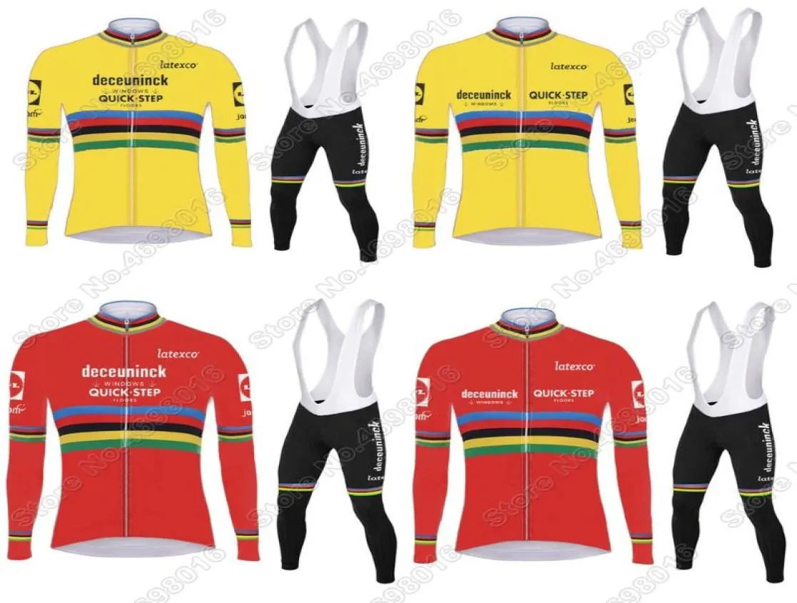 World Step Step Cycling Jersey Set Red Yellow Men Clothing Spring Autumn Bike Suit Maillot Ropa Ciclismo Racing Sets2662454