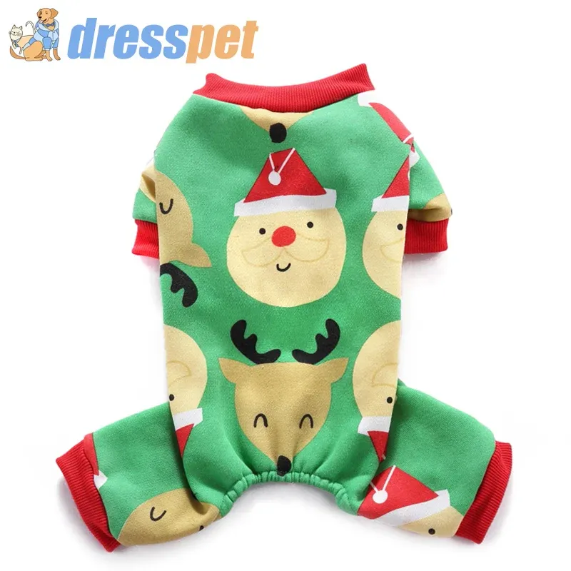 Jaquetas SXL Roupas de Natal para Cães Pequenos Inverno Quente Santa Padrão Casaco Jaqueta de Algodão Festa de Feriado Filhote de Cachorro Traje de Natal