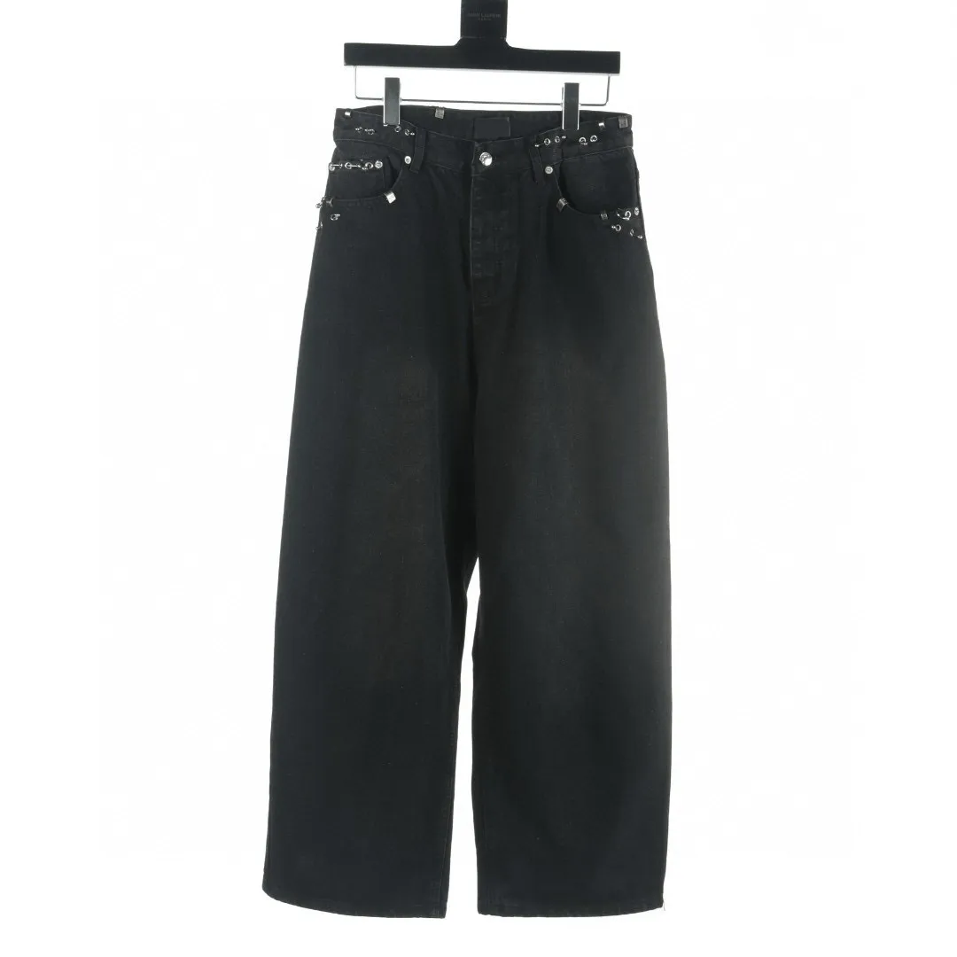 Мужские брюки больших размеров с круглым вырезом, летняя одежда в полярном стиле с вышивкой и принтом из уличного чистого хлопка 4473