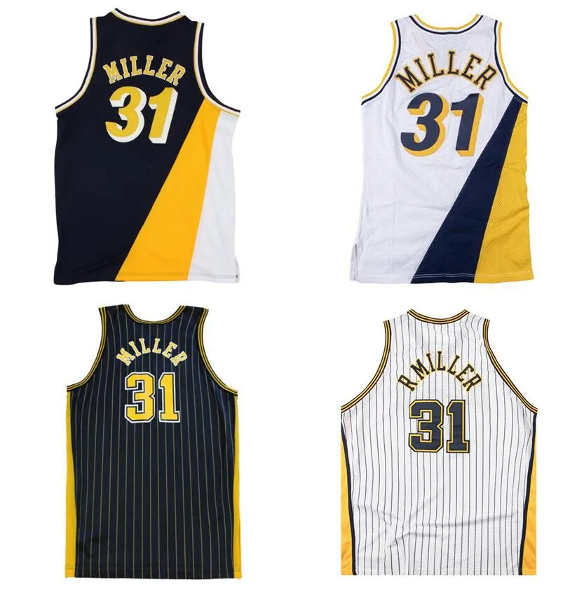 Costurado Basquete Jerseys Reggie Miller # 31 1994-95 Malha Hardwoods Clássico Retro Jersey Homens Mulheres Juventude S-6XL