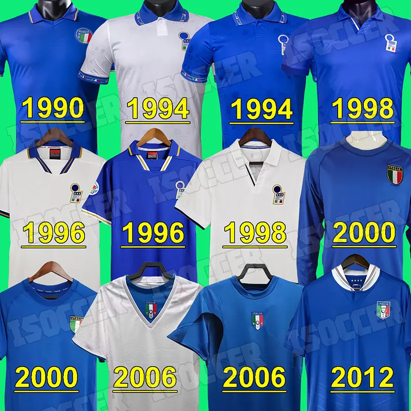 Retro Italy voetbaltruien 1982 1988 1990 1994 1996 1998 2000 2002 2004 2006 2012 2012 voetbalhirt Italia uniform herenkit doelman buffon maldini del piero totti