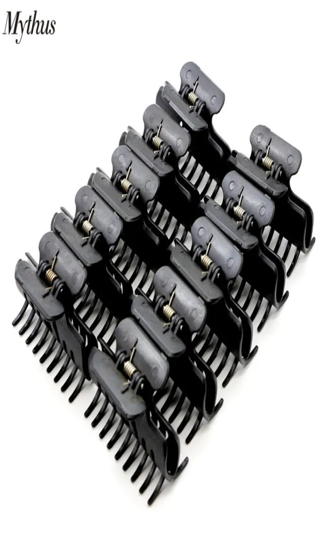 Noir 10pcspack Salon pinces à cheveux pinces à cheveux en carbone matériel femmes fille clips résistant à la chaleur griffe de cheveux magique pour la coloration des cheveux Perming6531664