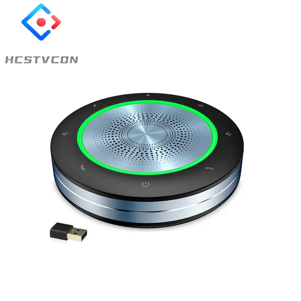Speakers Microphone Wireless Video Conference Omnidirectional Bluetooth USB 360° 8m Pickup Power Bank Speaker Stylish for Large Meeting
